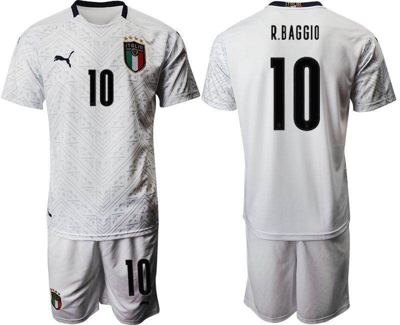 2021 Men Italy away #10 new style white soccer jerseys